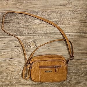 Tan Crossbody Wallet Purse